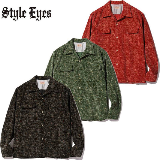 SE29172 / STYLE EYES Mid 1950s Style Corduroy Sports Shirt “IKAT”
