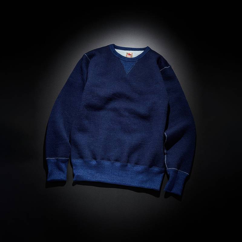 SGC2301 / The Strike Gold Indigo yarn dyed LoopWheel Sweat Shirt