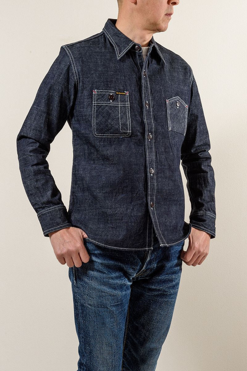 SGS001 / The Strike Gold 10oz Gray Slub Selvedge Denim Work Shirt