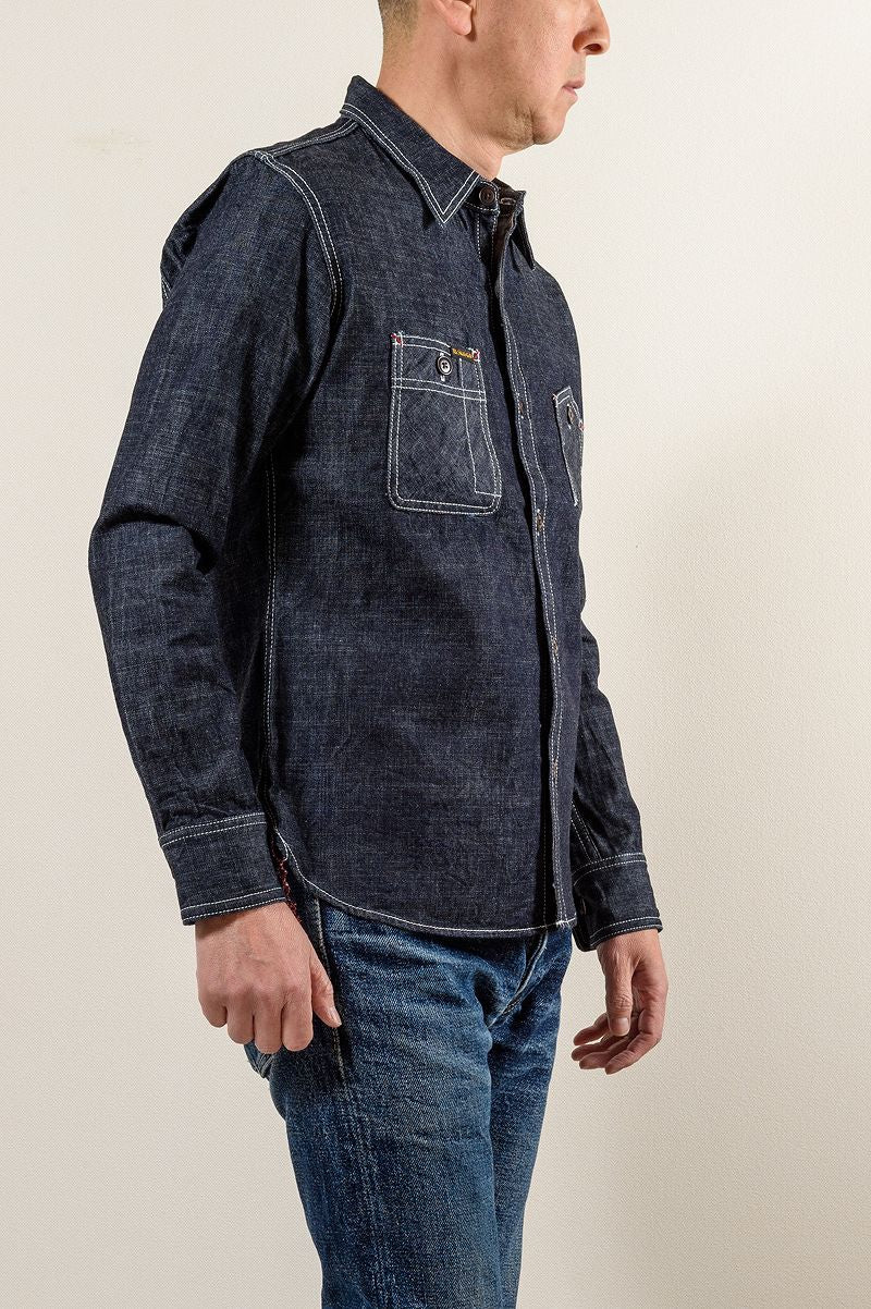 SGS001 / The Strike Gold 10oz Gray Slub Selvedge Denim Work Shirt