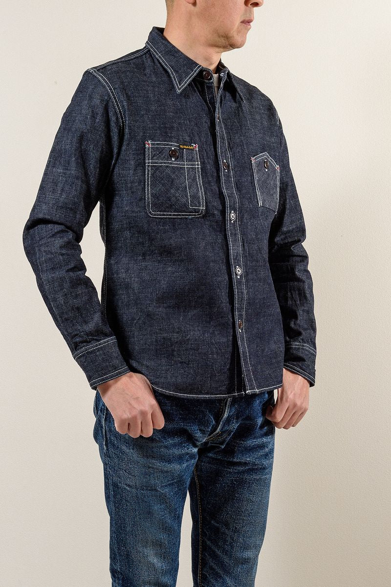 SGS001 / The Strike Gold 10oz Gray Slub Selvedge Denim Work Shirt