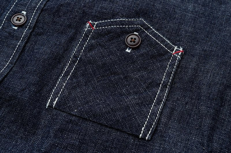SGS001 / The Strike Gold 10oz Gray Slub Selvedge Denim Work Shirt