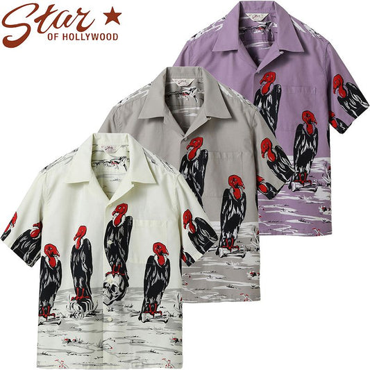 SH39311 STAR OF HOLLY WOOD COTTON TYPEWRITER OPEN SHIRT “CONDOR”