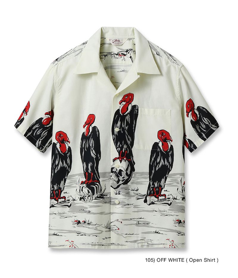 SH39311 STAR OF HOLLY WOOD COTTON TYPEWRITER OPEN SHIRT “CONDOR”