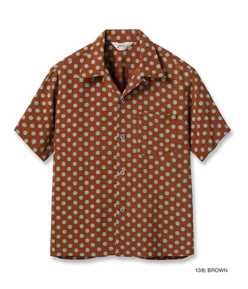 SH39316 / STAR OF HOLLY WOOD HIGH DENSITY RAYON OPEN SHIRT “POLKA DOT”