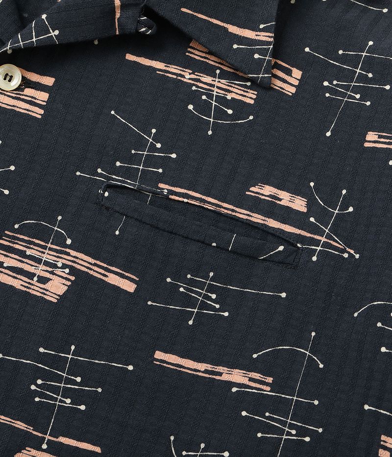 SH39320 / STAR OF HOLLY WOOD DOBBY COTTON OPEN SHIRT “ATOMIC”