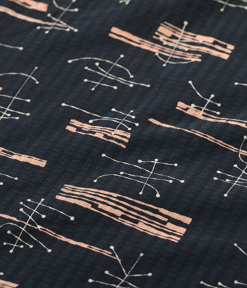 SH39320 / STAR OF HOLLY WOOD DOBBY COTTON OPEN SHIRT “ATOMIC”