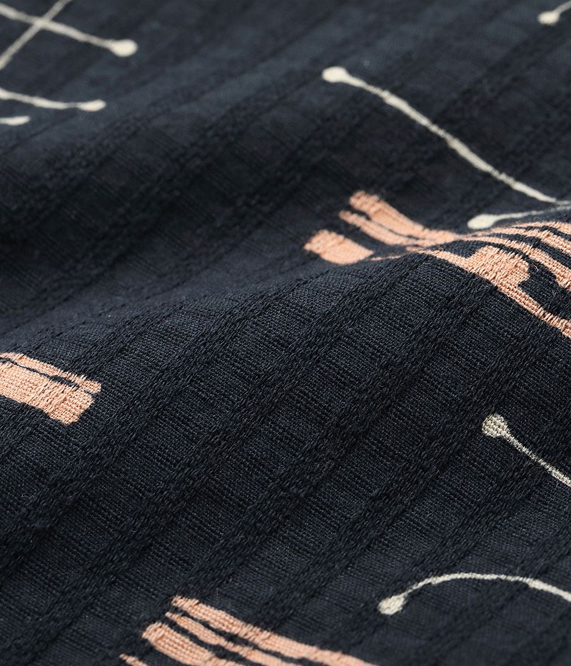 SH39320 / STAR OF HOLLY WOOD DOBBY COTTON OPEN SHIRT “ATOMIC”