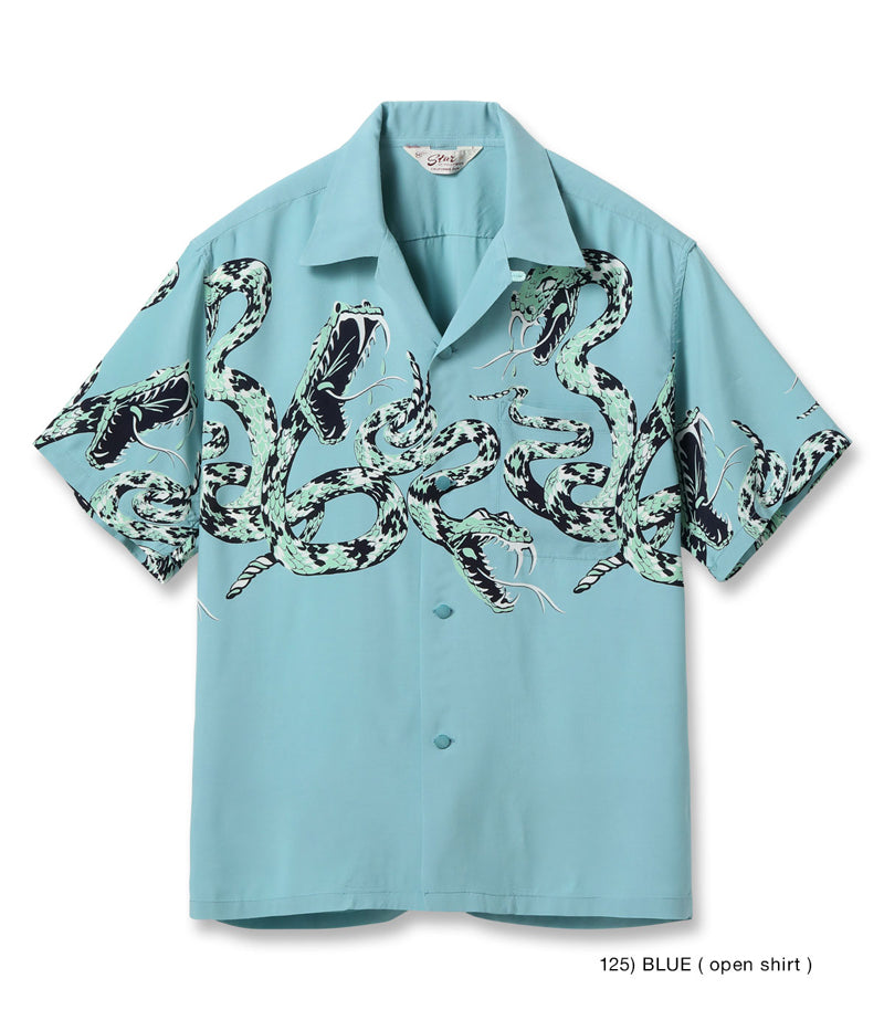 SH39486 / STAR OF HOLLY WOOD HIGH DENSITY RAYON OPEN SHIRT “RATTLE SNAKE”
