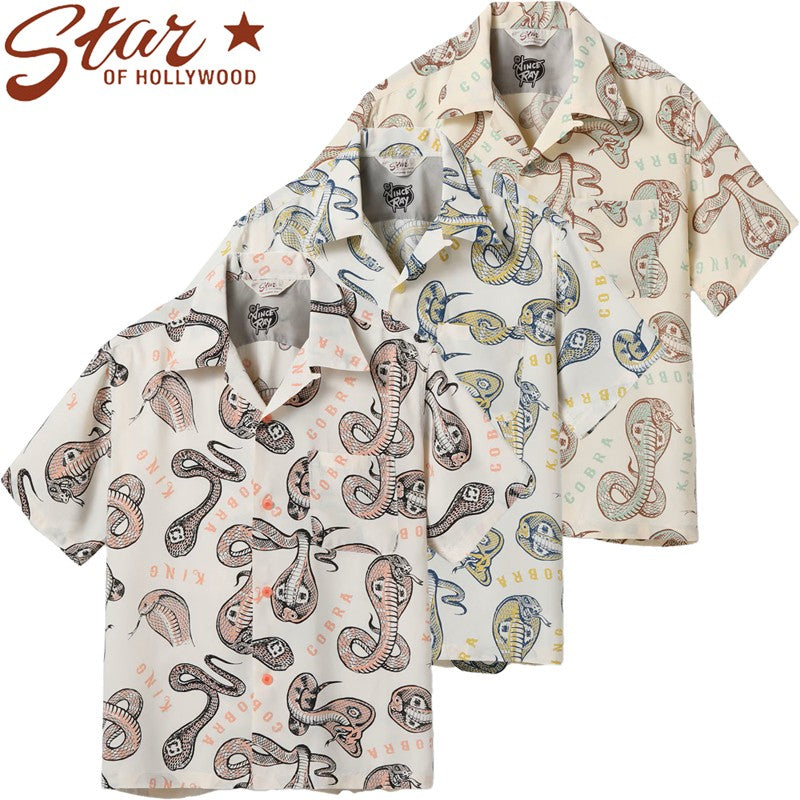 SH39488 / STAR OF HOLLY WOOD HIGH DENSITY RAYON OPEN SHIRT “KING COBRA” by VINCE RAY