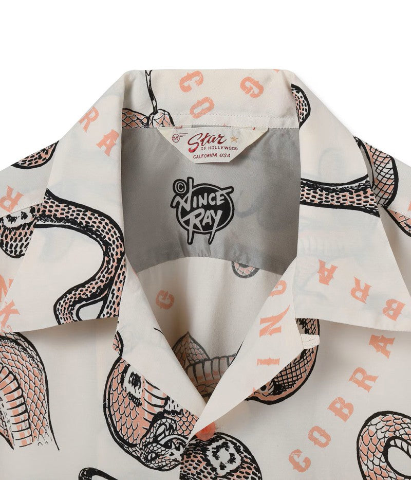 SH39488 / STAR OF HOLLY WOOD HIGH DENSITY RAYON OPEN SHIRT “KING COBRA” by VINCE RAY