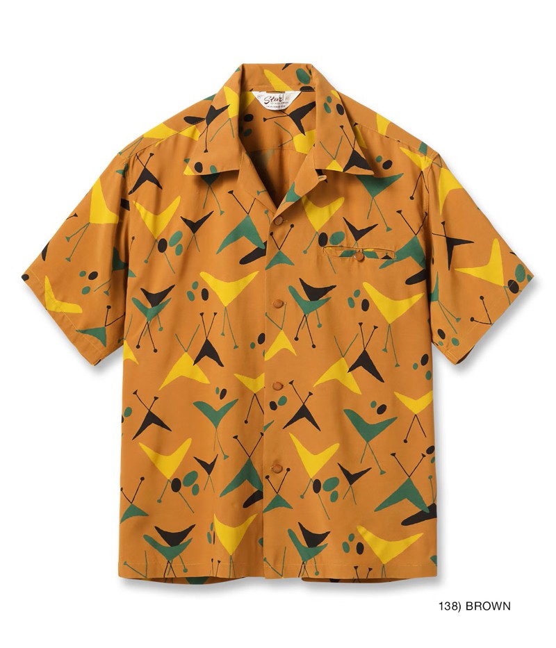 SH39492 / STAR OF HOLLY WOOD HIGH DENSITY RAYON OPEN SHIRT “ATOMIC”