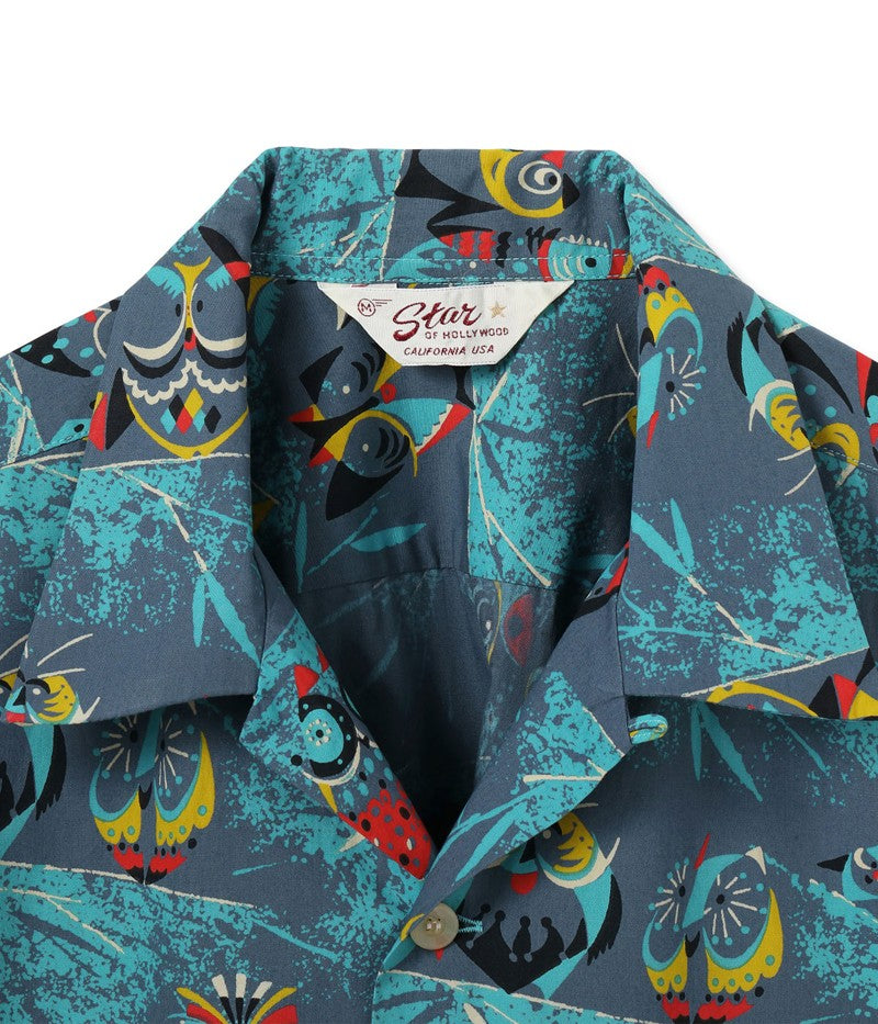 SH39494 / STAR OF HOLLY WOOD TYPEWRITER COTTON OPEN SHIRT “OWL”