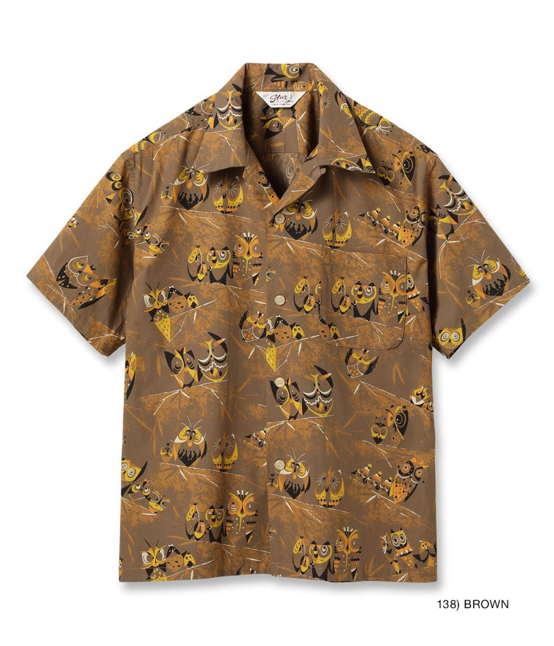 SH39494 / STAR OF HOLLY WOOD TYPEWRITER COTTON OPEN SHIRT “OWL”