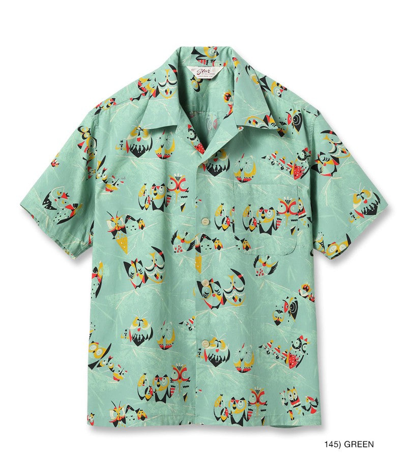 SH39494 / STAR OF HOLLY WOOD TYPEWRITER COTTON OPEN SHIRT “OWL”