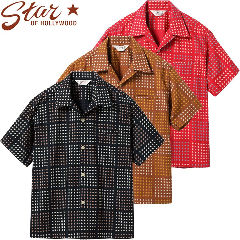 SH39495 / STAR OF HOLLY WOOD TYPEWRITER COTTON OPEN SHIRT “POLKA DOT”