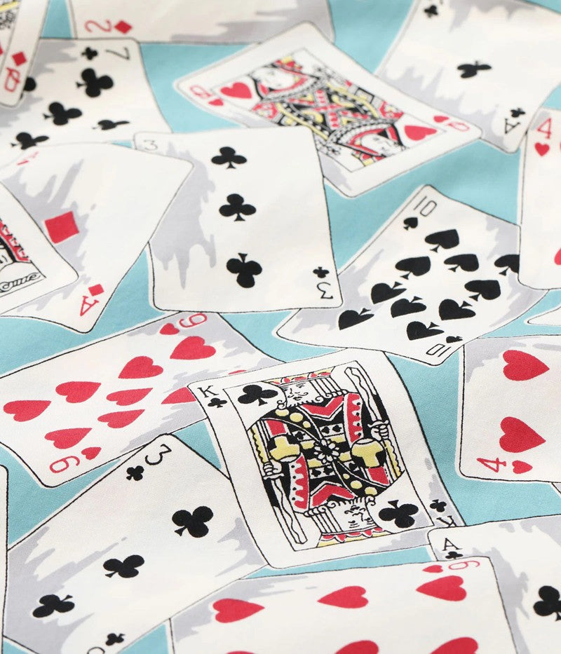 SH39496 / STAR OF HOLLYWOOD TYPEWRITER COTTON OPEN SHIRT “PLAYING CARDS”