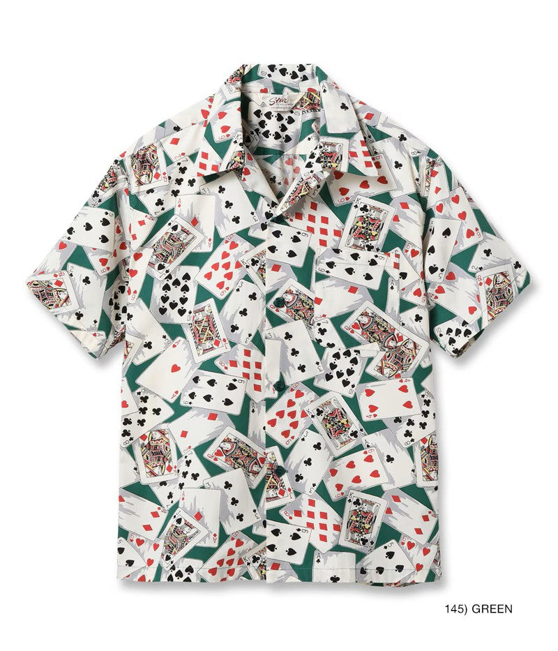 SH39496 / STAR OF HOLLYWOOD TYPEWRITER COTTON OPEN SHIRT “PLAYING CARDS”