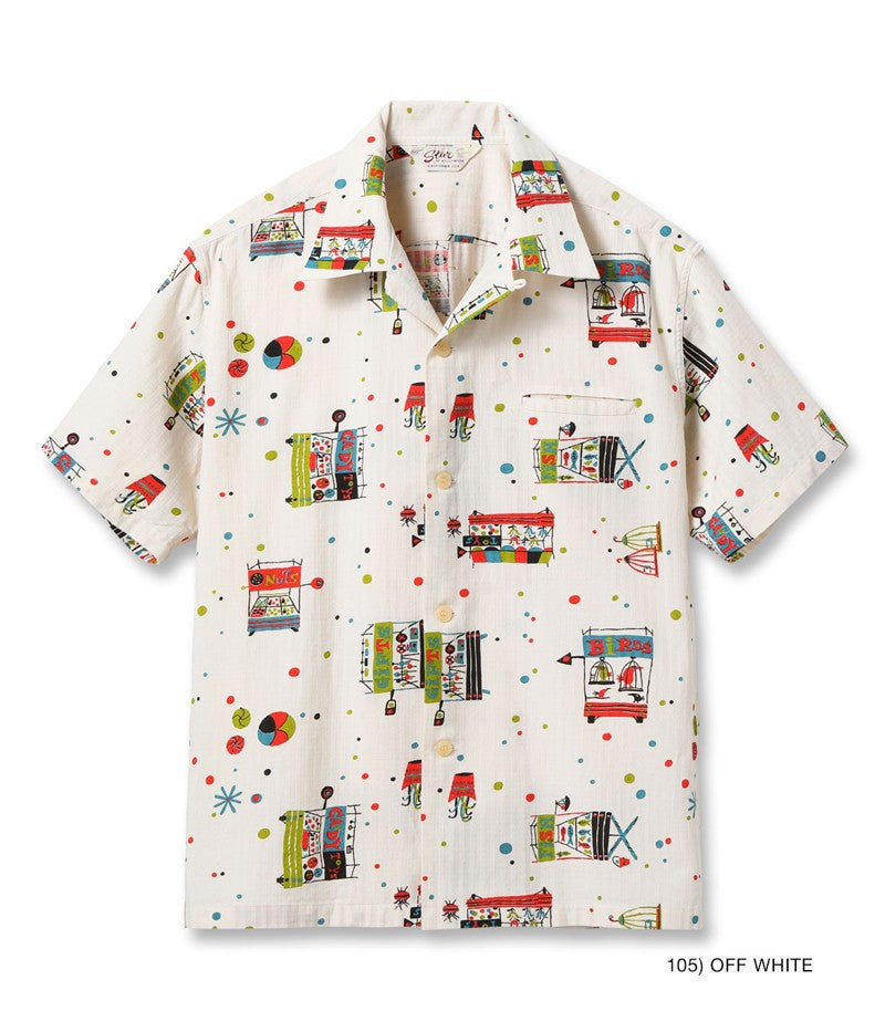 SH39497 / STAR OF HOLLY WOOD DOBBY COTTON OPEN SHIRT “STREET STALL”
