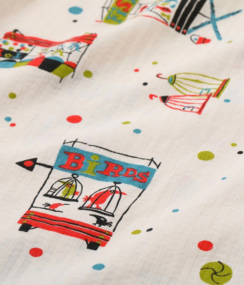 SH39497 / STAR OF HOLLY WOOD DOBBY COTTON OPEN SHIRT “STREET STALL”