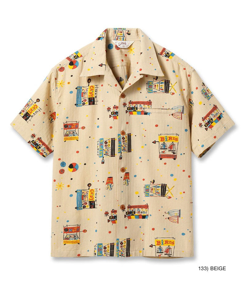 SH39497 / STAR OF HOLLY WOOD DOBBY COTTON OPEN SHIRT “STREET STALL”
