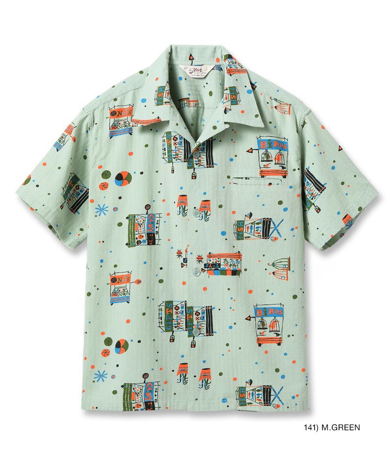 SH39497 / STAR OF HOLLY WOOD DOBBY COTTON OPEN SHIRT “STREET STALL”