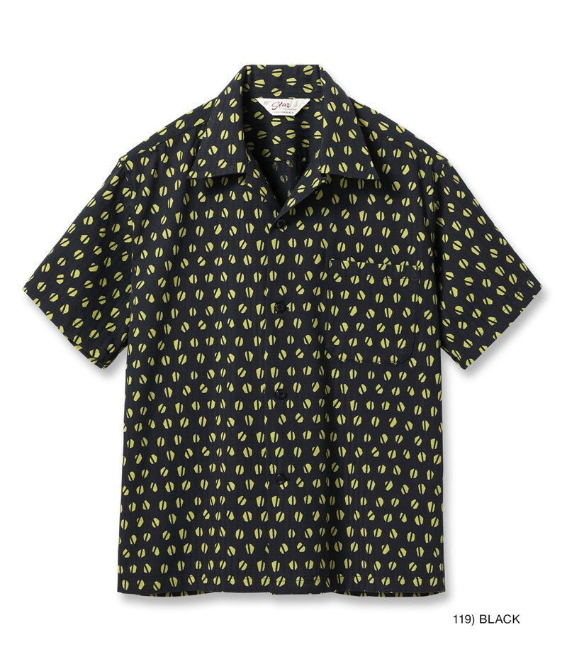 SH39498 / STAR OF HOLLY WOOD DOBBY COTTON OPEN SHIRT “BLUE MOUNTAIN”
