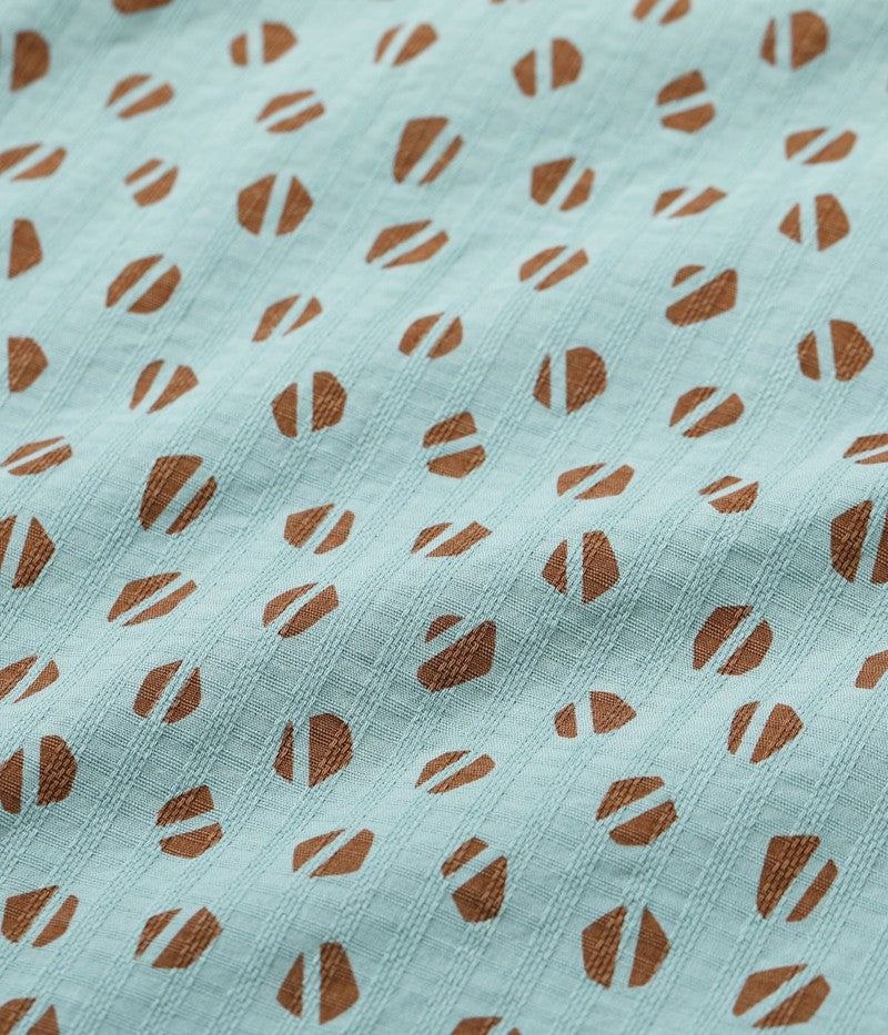SH39498 / STAR OF HOLLY WOOD DOBBY COTTON OPEN SHIRT “BLUE MOUNTAIN”