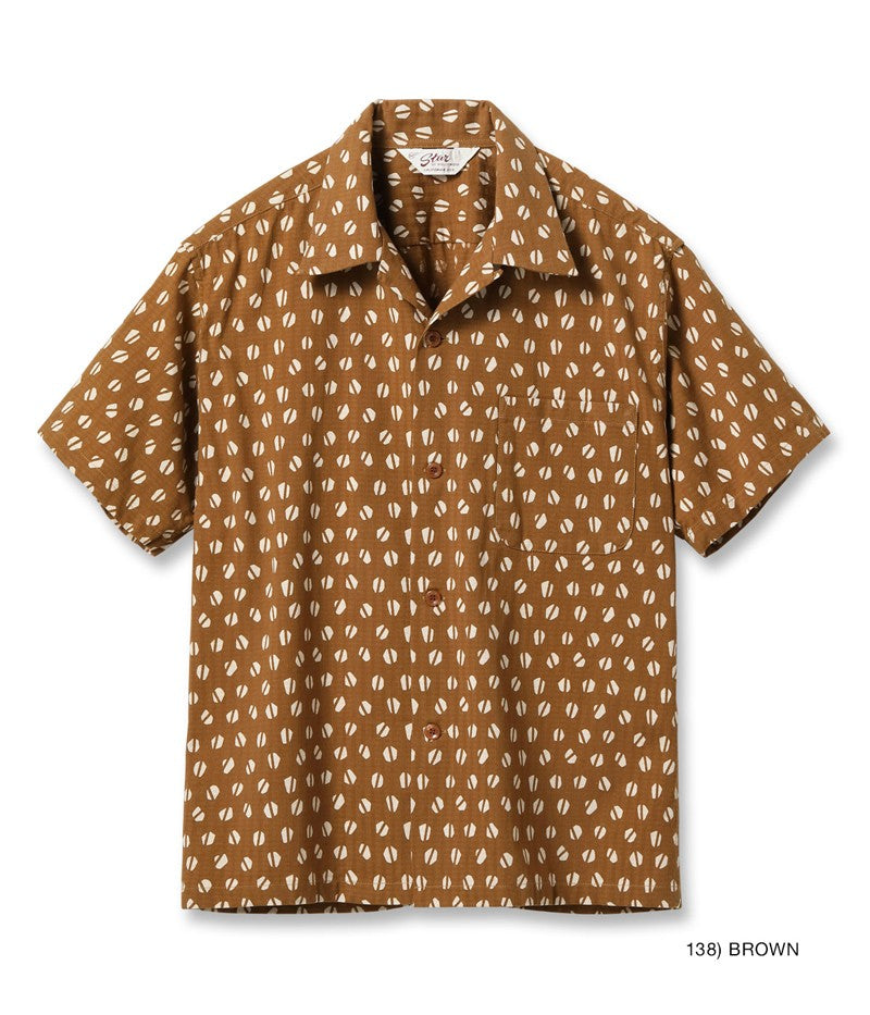 SH39498 / STAR OF HOLLY WOOD DOBBY COTTON OPEN SHIRT “BLUE MOUNTAIN”