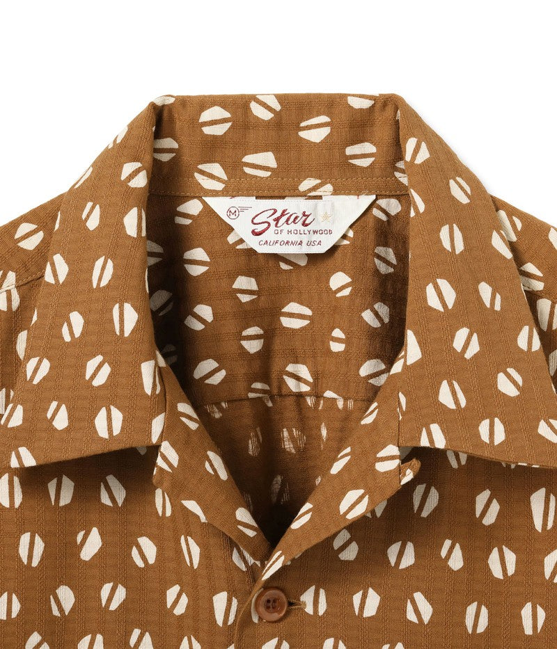 SH39498 / STAR OF HOLLY WOOD DOBBY COTTON OPEN SHIRT “BLUE MOUNTAIN”