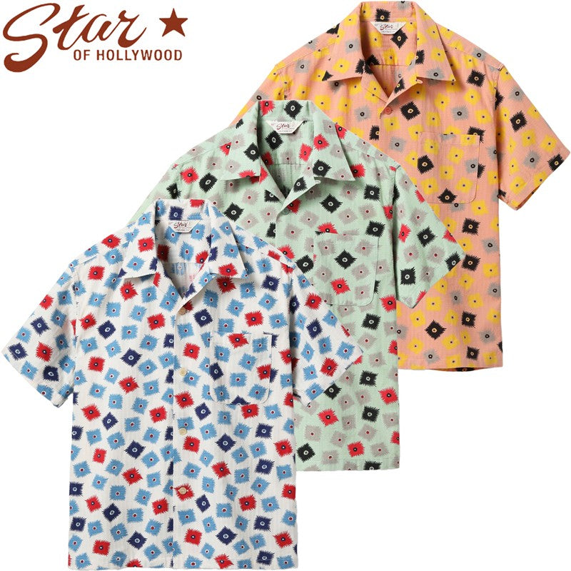 SH39499 / STAR OF HOLLY WOOD DOBBY COTTON OPEN SHIRT “EXPLOSION”