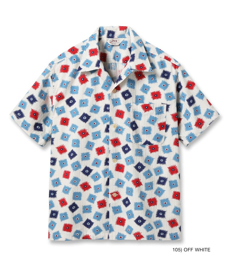 SH39499 / STAR OF HOLLY WOOD DOBBY COTTON OPEN SHIRT “EXPLOSION”
