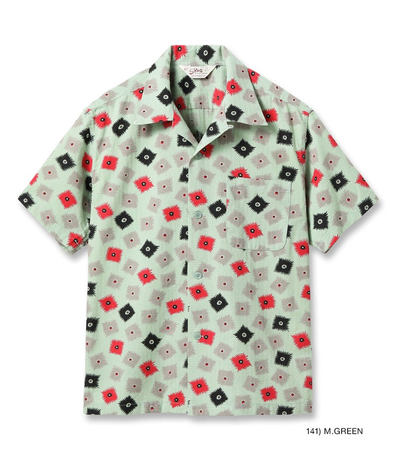 SH39499 / STAR OF HOLLY WOOD DOBBY COTTON OPEN SHIRT “EXPLOSION”