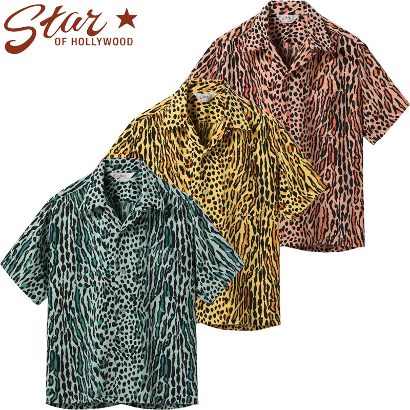 SH39708 / STAR OF HOLLY WOOD HIGH DENSITY RAYON OPEN SHIRT “OCELOT