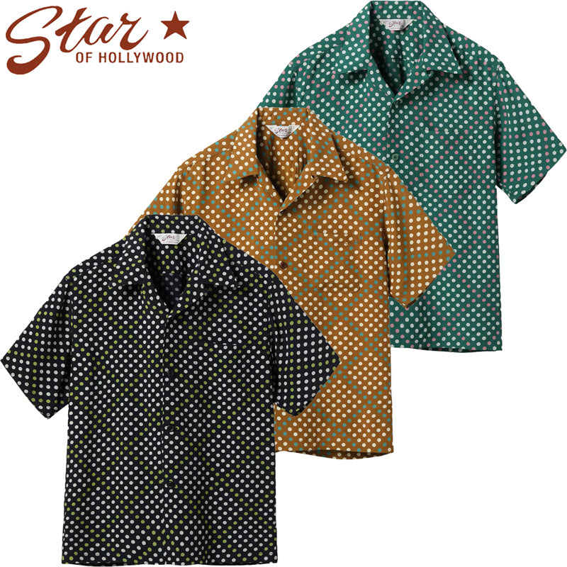 SH39710 / STAR OF HOLLY WOOD HIGH DENSITY RAYON OPEN SHIRT “POLKA