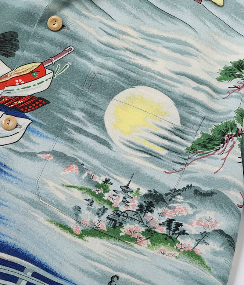 SS39066 / SUN SURF SPECIAL EDITION HAWAIIAN SHIRT “USHIWAKAMARU FIGHTING BENKEI”