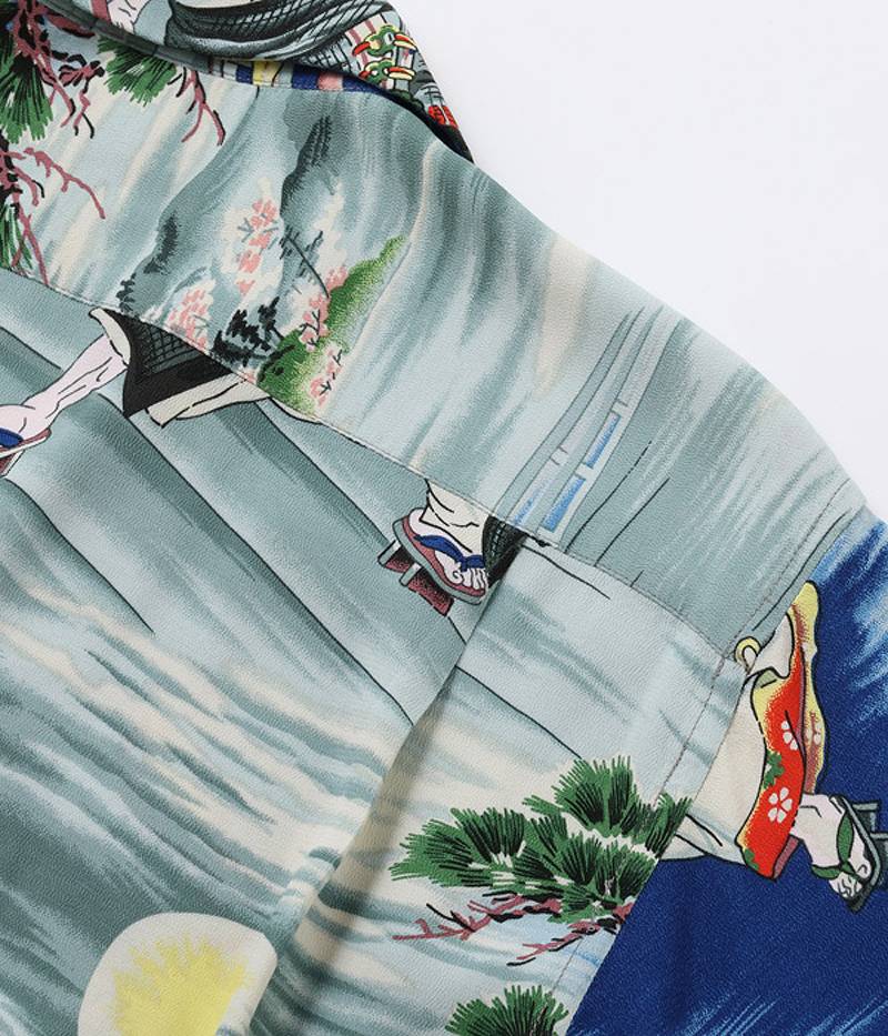 SS39066 / SUN SURF SPECIAL EDITION HAWAIIAN SHIRT “USHIWAKAMARU FIGHTING BENKEI”