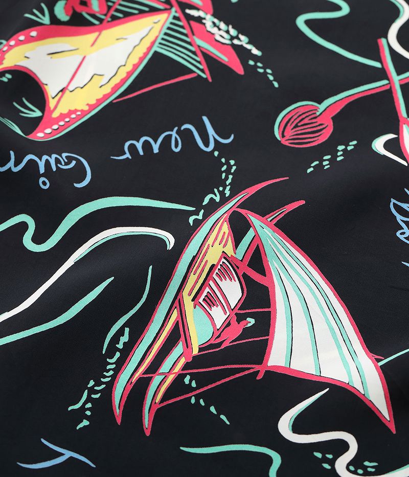 SS39215 SUNSURF RAYON HAWAIIAN SHIRT “SOUTH SEA OUTRIGGER”