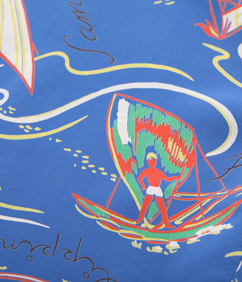 SS39215 SUNSURF RAYON HAWAIIAN SHIRT “SOUTH SEA OUTRIGGER”