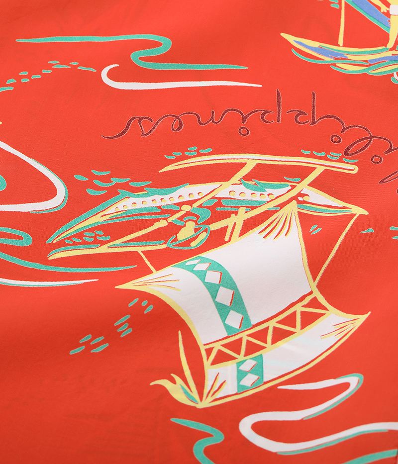 SS39215 SUNSURF RAYON HAWAIIAN SHIRT “SOUTH SEA OUTRIGGER”