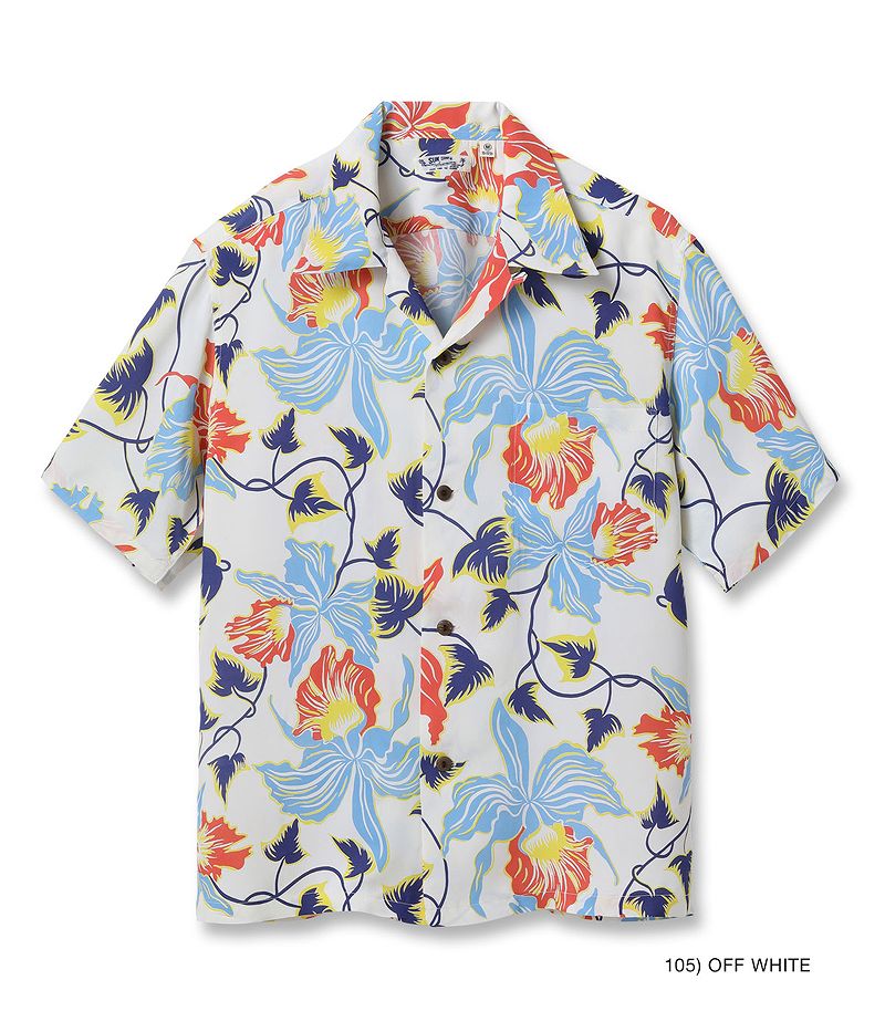 SS39217 / SUNSURF RAYON HAWAIIAN SHIRT “CATTLEYA ORCHID”