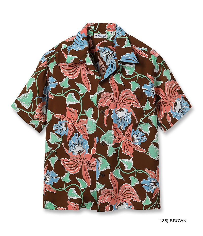 SS39217 / SUNSURF RAYON HAWAIIAN SHIRT “CATTLEYA ORCHID”