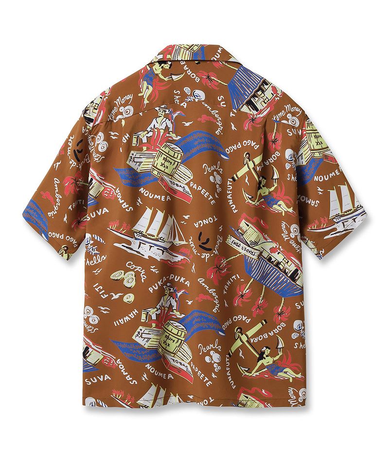 SS39223 SUNSURF RAYON HAWAIIAN SHIRT “SOUTH SEA TRADER”