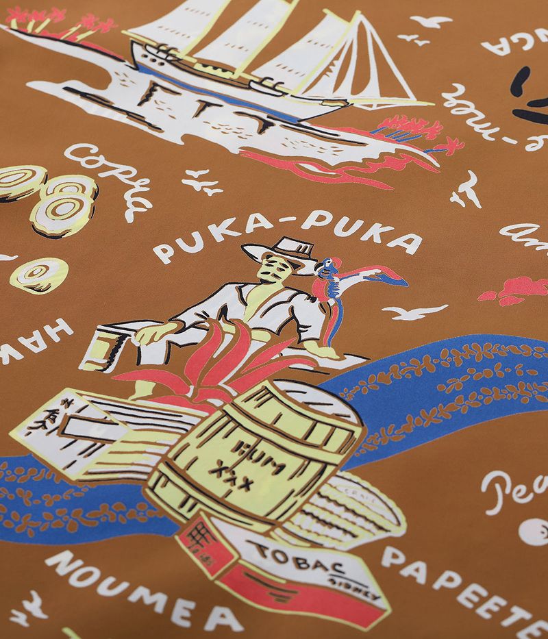 SS39223 SUNSURF RAYON HAWAIIAN SHIRT “SOUTH SEA TRADER”