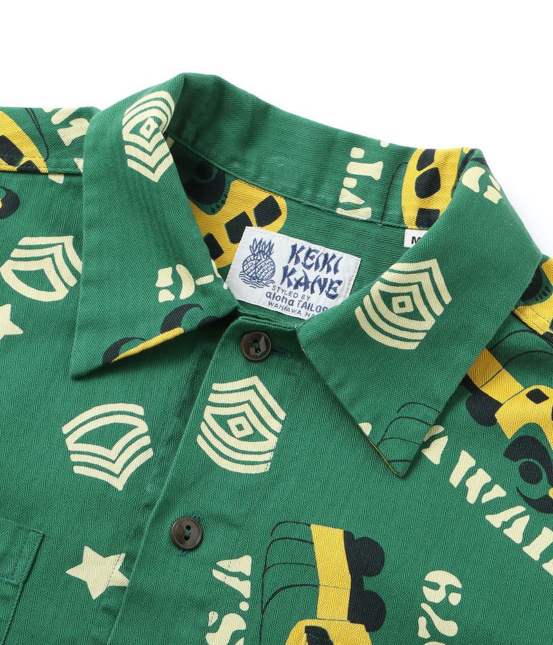 SS39279 / SUNSURF COTTON HERRINGBONE OPEN SHIRT “ARMY VEHICLE”