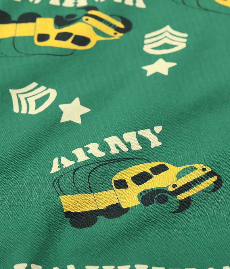 SS39279 / SUNSURF COTTON HERRINGBONE OPEN SHIRT “ARMY VEHICLE”