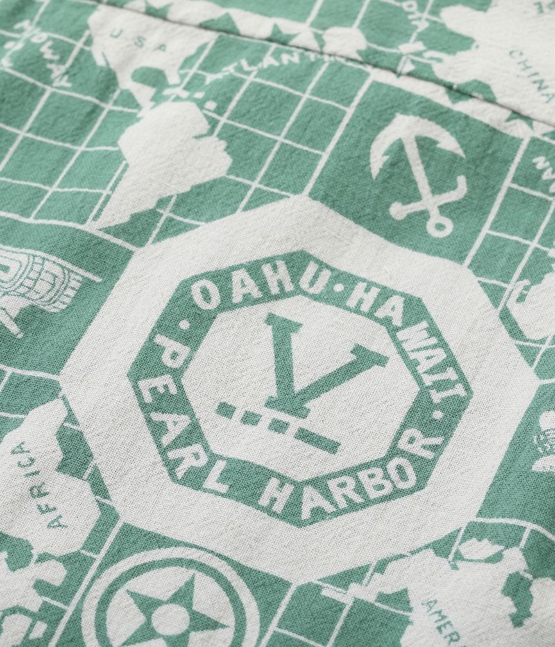 SS39281 / SUNSURF COTTON CANVAS OPEN SHIRT “PEARL HARBOR HAWAII”