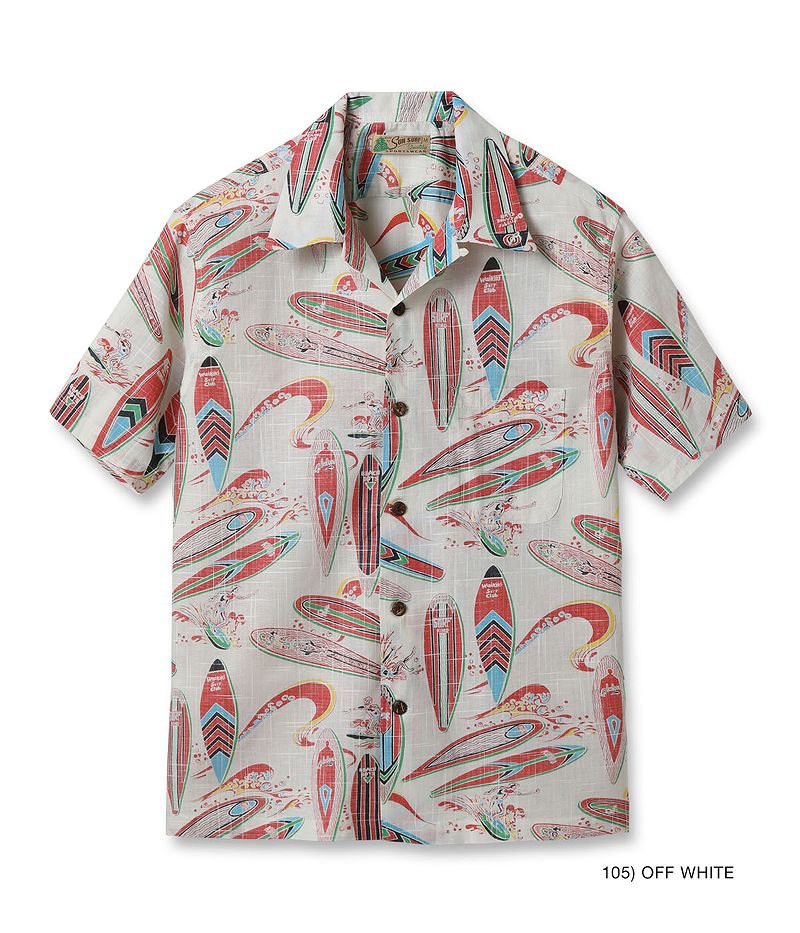 SS39284 SUNSURF COTTON × LINEN OPEN SHIRT “SURFBOARDS”
