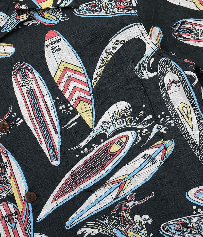 SS39284 SUNSURF COTTON × LINEN OPEN SHIRT “SURFBOARDS”