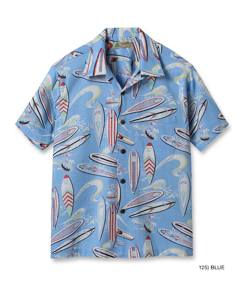 SS39284 SUNSURF COTTON × LINEN OPEN SHIRT “SURFBOARDS”